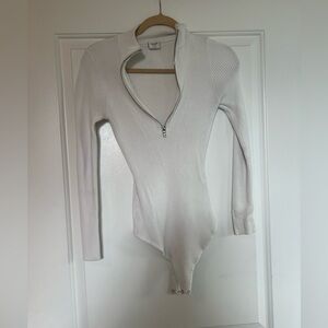 Abercrombie & Fitch Ribbed Zip Up Body Suit